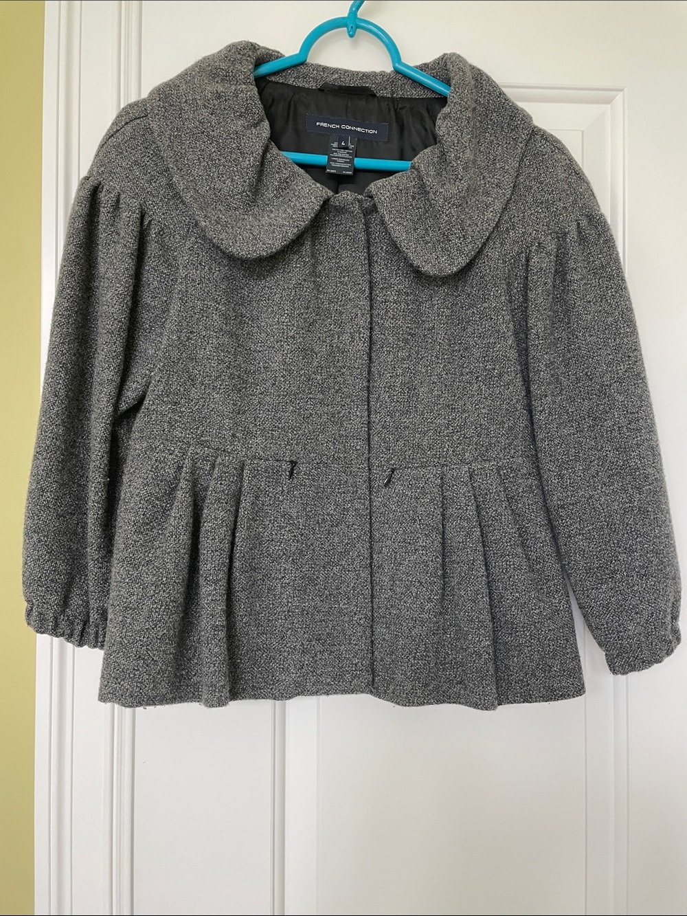 French Connection Gray Tweed Peplum Jacket for Ladies